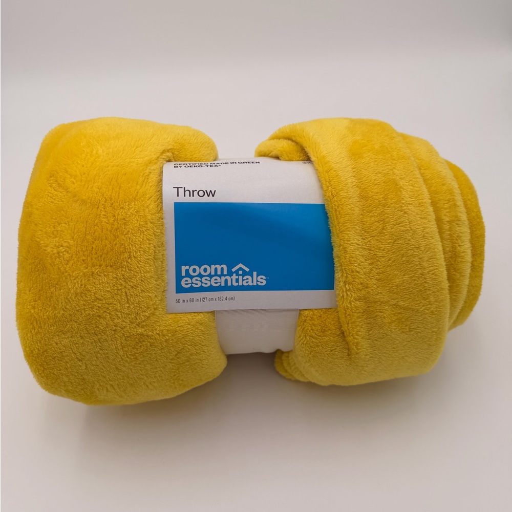 Room Essentials Bright Yellow Throw 50” x 60”
